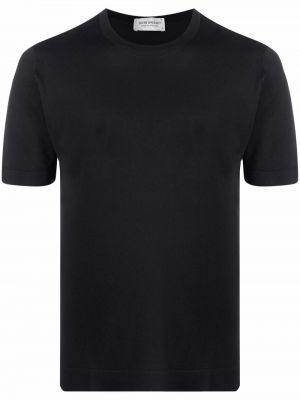 Βαμβακερή μπλούζα από ζέρσεϋ John Smedley μαύρο