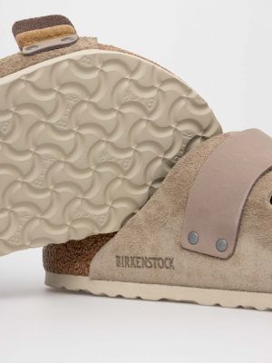 Papuci din piele Birkenstock bej