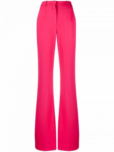 Pantalones de cintura alta de crepé Elie Saab rosa