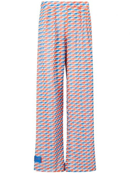 Pantaloni din bumbac cu imagine cu imprimeu geometric Jimmy Choo albastru