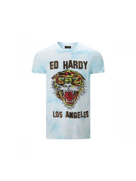 Modré tričko s krátkými rukávy Ed Hardy
