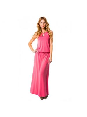 Платье MONDIGO, вискоза, повседневное, прилегающее, макси, 42 розовый