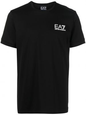 Риза с принт Ea7 Emporio Armani черно