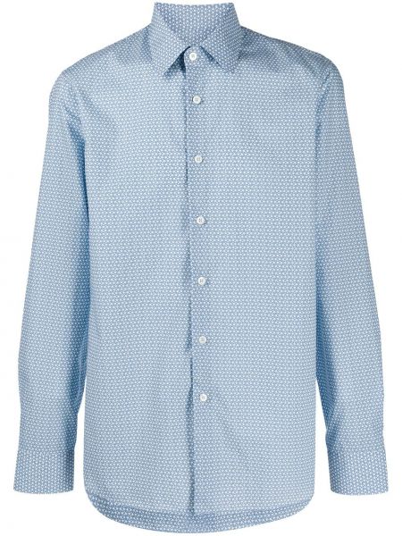Camisa con estampado geométrico Prada azul