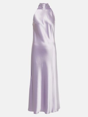 Robe mi-longue en satin Galvan violet