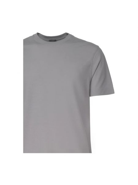 Camisa de algodón manga corta de cuello redondo Zanone gris
