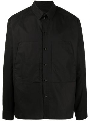 Klasická bavlněná dlouhá košile s knoflíky Toogood - černá