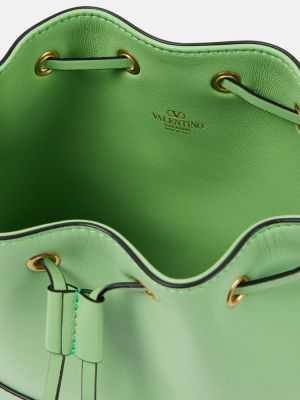 Kožená kabelka Valentino Garavani zelená