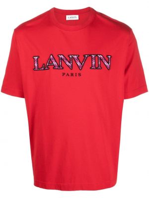 Тениска бродирана Lanvin червено
