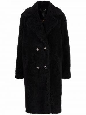 Hosszú ujjú lenvászon gombolt kabát Philipp Plein - fekete