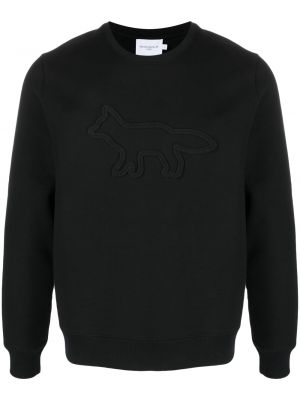 Sweatshirt med broderi Maison Kitsuné svart