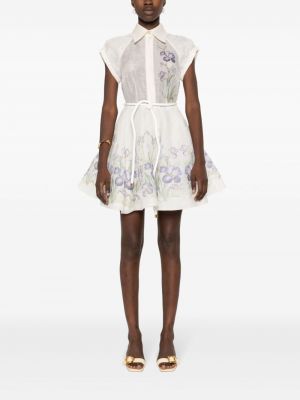 Květinové šaty s potiskem Zimmermann bílé