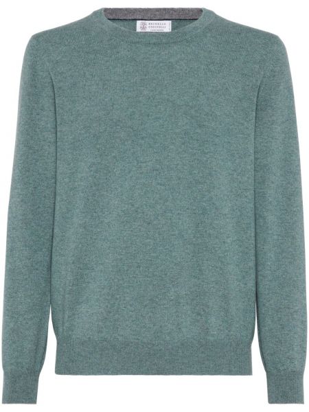 Džemper od kašmira s okruglim izrezom Brunello Cucinelli zelena