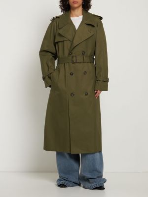 Trench din bumbac Wardrobe.nyc verde