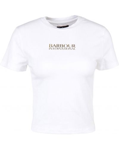 Bavlnené priliehavé tričko s potlačou Barbour International