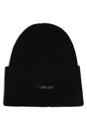 Czapka z kaszmiru Calvin Klein czarna