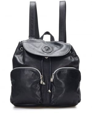 Kožený batoh Versace Pre-owned černý