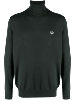 Pull brodé Fred Perry vert