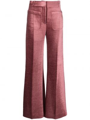 Voľné nohavice Victoria Beckham ružová
