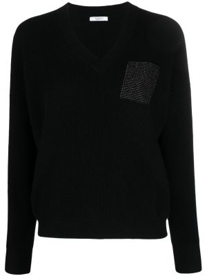 Пуловер с v-образно деколте Peserico черно