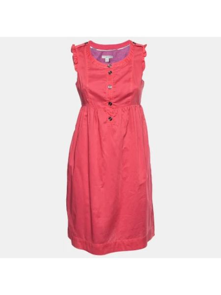 Sukienka bawełniana retro Burberry Vintage czerwona