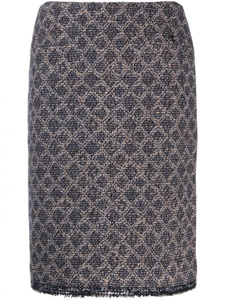 Falda con estampado geométrico Chanel Pre-owned azul