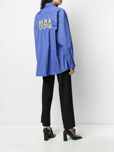 Camisa con bordado Nina Ricci azul