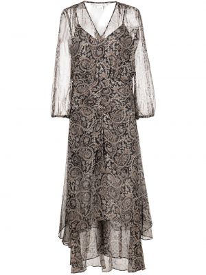 Hedvábné šaty s potiskem s paisley potiskem Veronica Beard