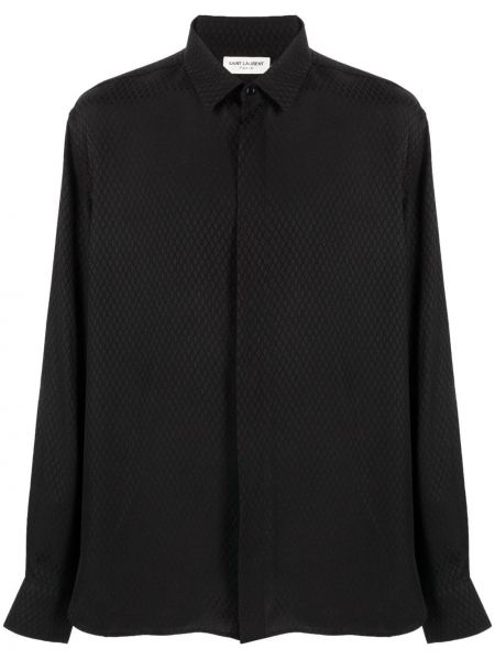 Jacquard selyem ing Saint Laurent fekete