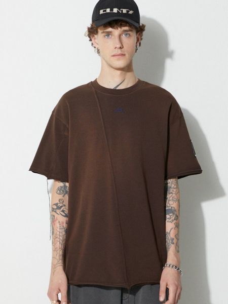 Однотонная хлопковая футболка A-cold-wall* коричневая