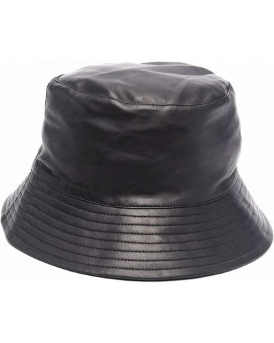 Кожена шапка Yves Salomon черно