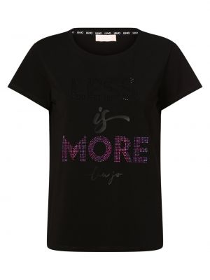 Koszulka bawełniana z nadrukiem Liu Jo Collection czarna