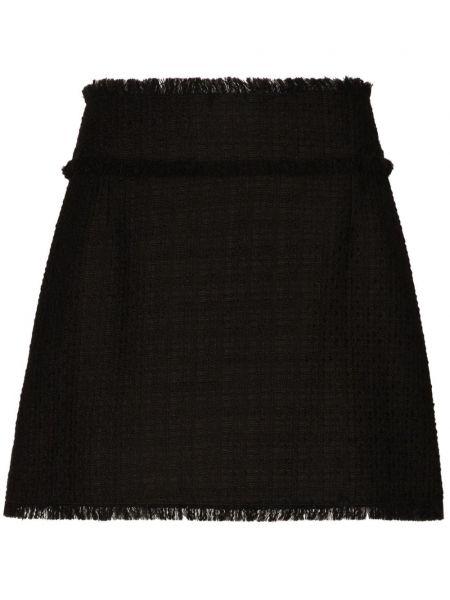 Tvídové mini sukně Dolce & Gabbana černé