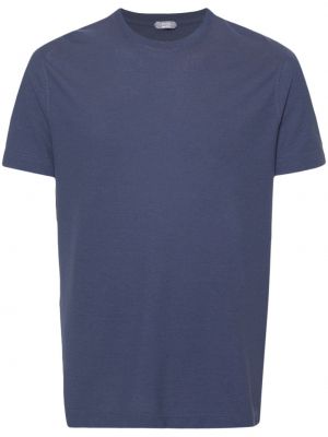 Bombažna majica Zanone modra