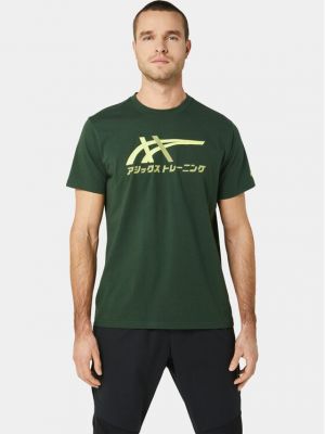 Tigrované priliehavé športové tričko Asics zelená