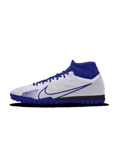 Personalizowane korki piłkarskie na twardą murawę Nike Zoom Mercurial Superfly 9 Academy FG By You - Biel