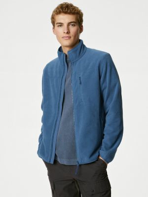 Mikina s kapucí na zip Marks & Spencer modrá