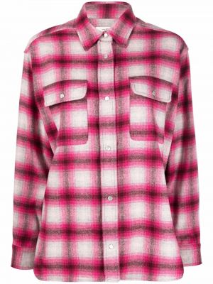 Camisa con botones a cuadros Isabel Marant étoile rosa