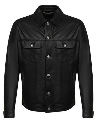 Кожаная куртка Dolce & Gabbana, черная