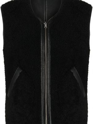Obojstranná kožená vesta Ymc čierna