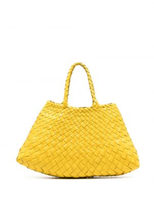 Pletená kožená nákupná taška Dragon Diffusion žltá