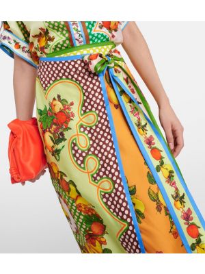 Μεταξωτή maxi φούστα με σχέδιο Alemais