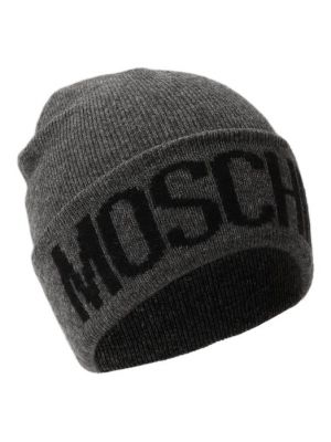 Шерстяная шапка из вискозы Moschino черная