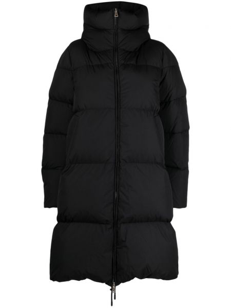 Nepromokavý péřový kabát s kapucí Sportmax černý