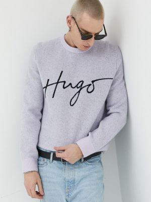 Вълнен жилетка Hugo виолетово