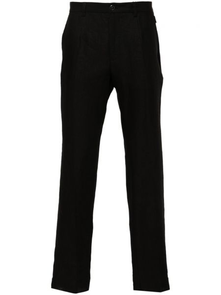 Lanene chino hlače slim fit Dolce & Gabbana crna