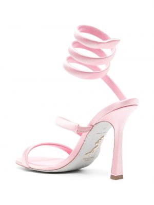 Saténové sandály René Caovilla růžové