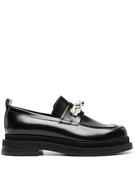 Pantofi loafer cu perle din piele Simone Rocha negru