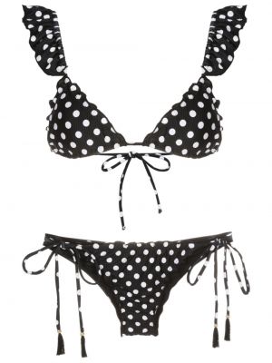 Gepunkteter bikini mit print mit rüschen Brigitte
