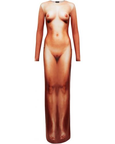 Плаття максі без рукавів Jean Paul Gaultier, бежеве